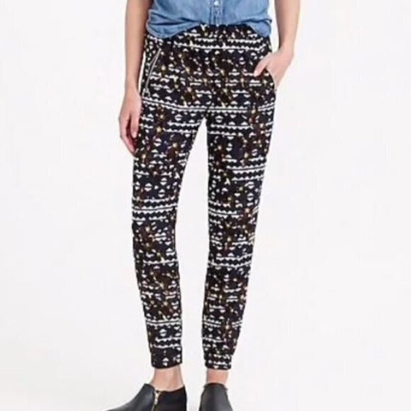 J. Crew Factory size 0 Blue Sydney Patterned Crop Joggers - Picture 13 of 14